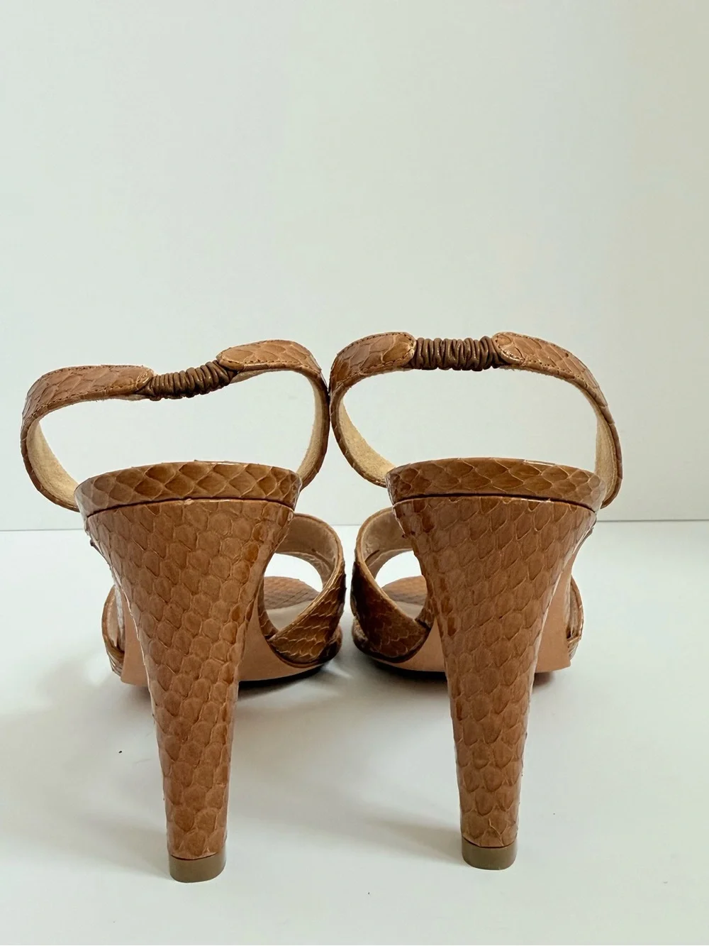 Rare Manolo Blahnik Archive Python Snakeskin Criss Cross Slingback Heels EU 39